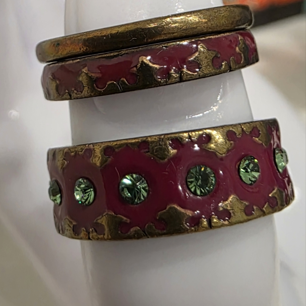 Pilgrim Danish Design Set Of 3 Rings Pink and Gold Ring with Ornate Design